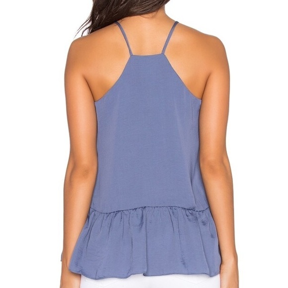 Anthropologie dRA Sham Top Slate Blue Camisole Peplum Racer back Crepe Size XS - Picture 13 of 13